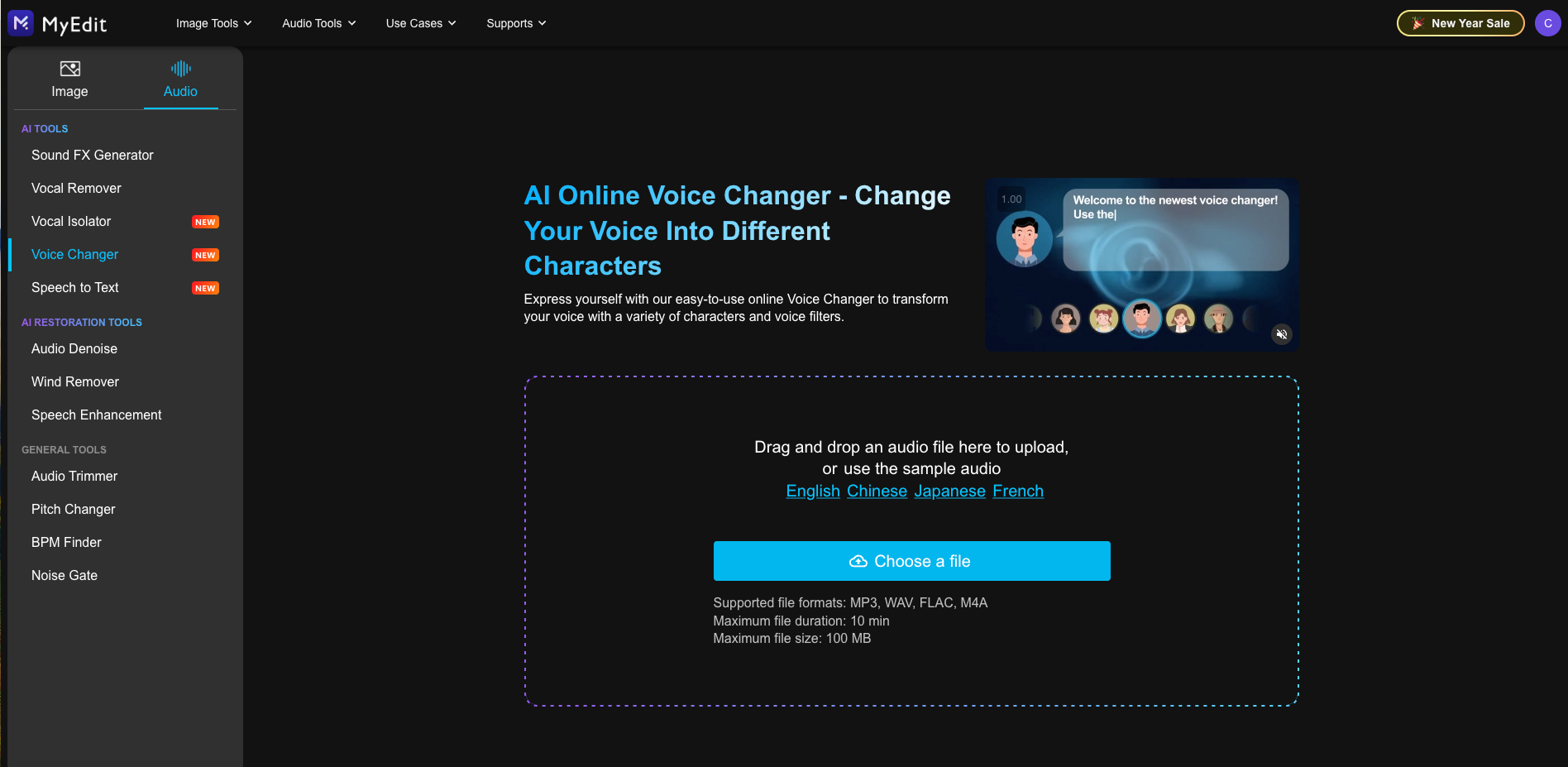 AudioDirector Interface - Import